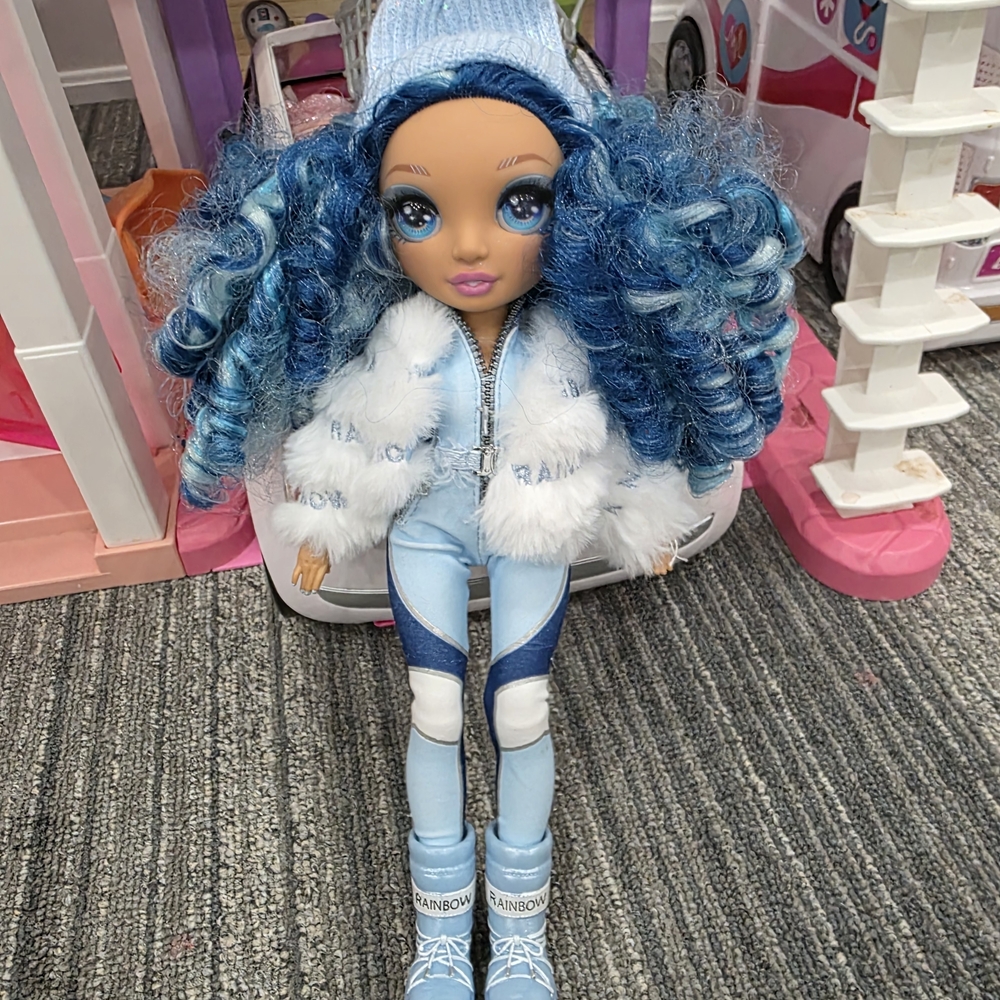 Rainbow Blue and White Fashion Doll